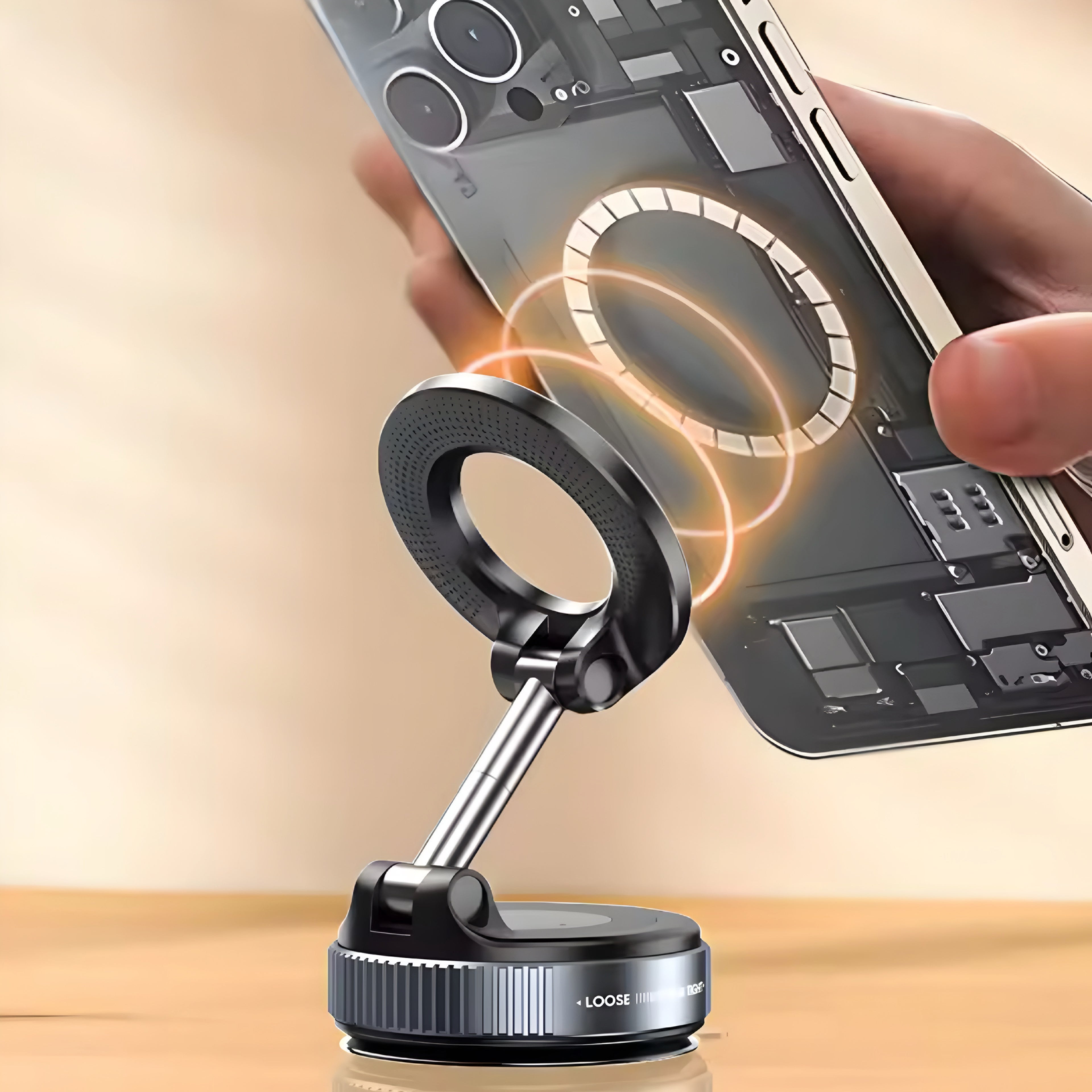 Vacuum Magnet Phone Bracket — Strong Hold, Flexible Viewing