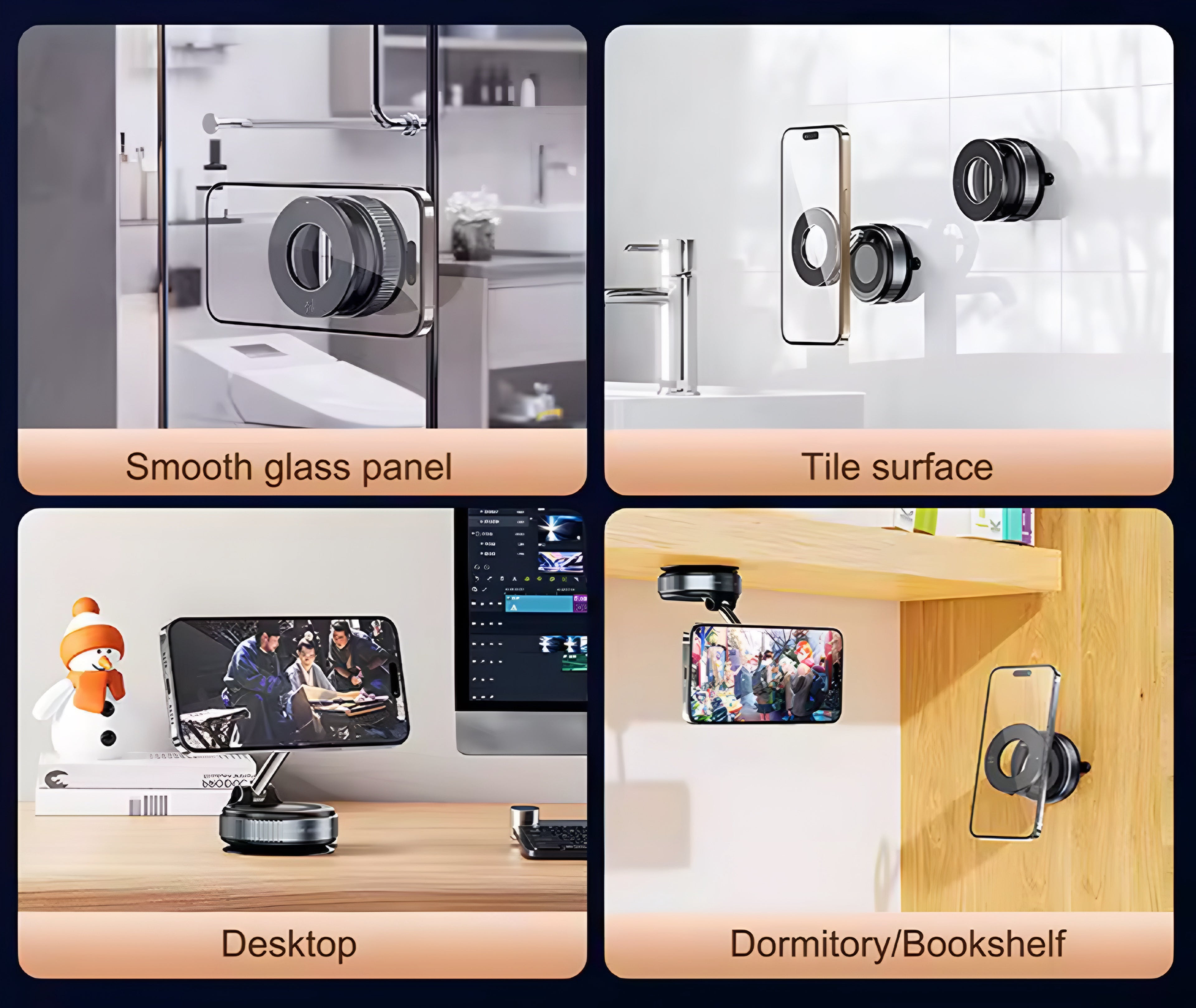 Vacuum Magnet Phone Bracket — Strong Hold, Flexible Viewing