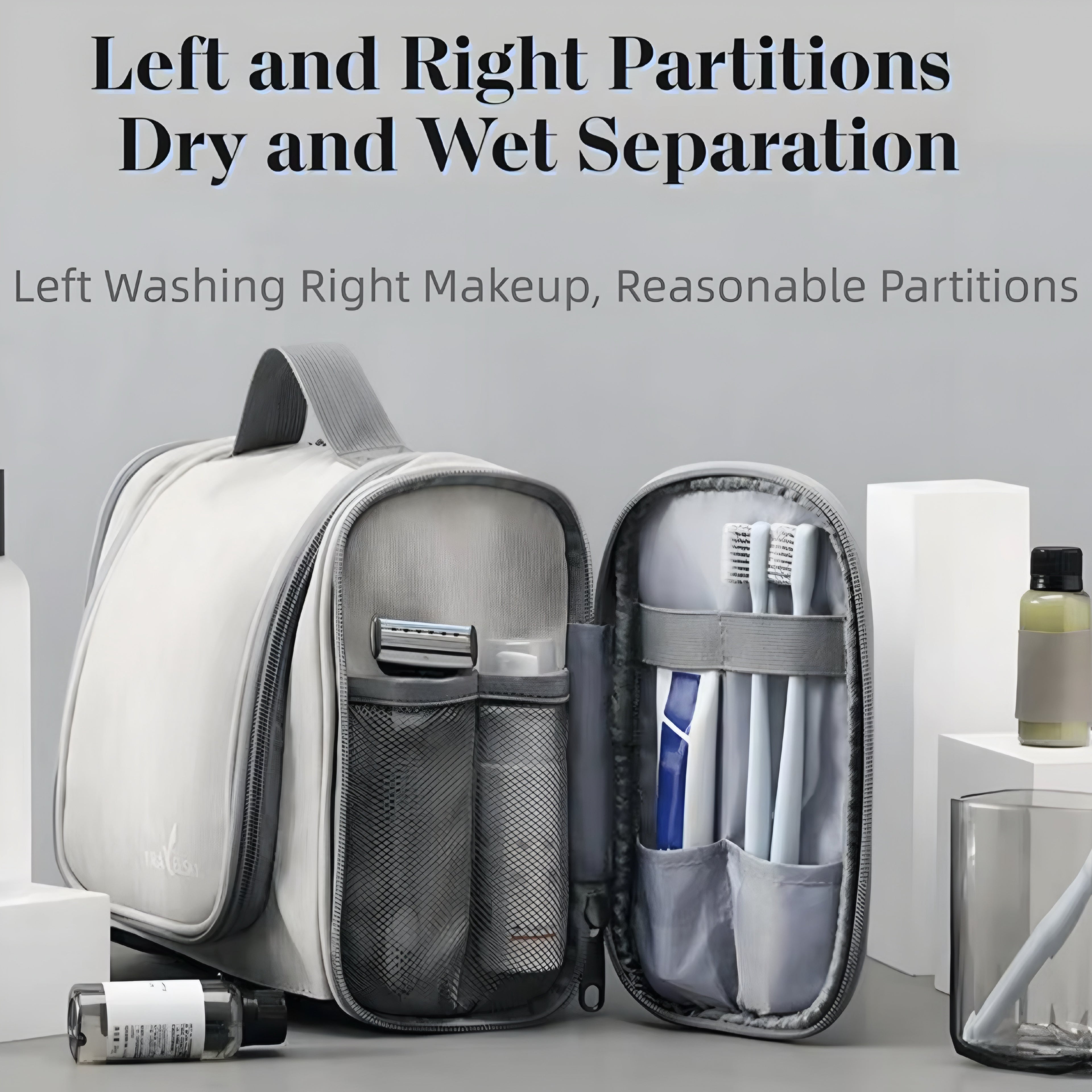 Waterproof Women’s Makeup Bag — Foldable, Hanging & Spacious