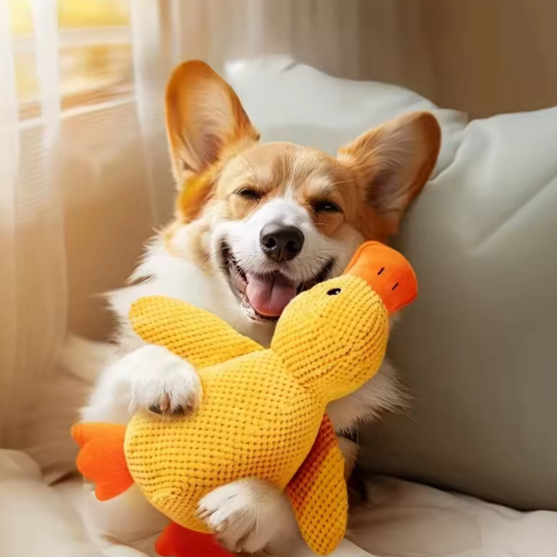 Plush Companion Sleeping Duck Dog Toy — Soft, Durable & Comforting