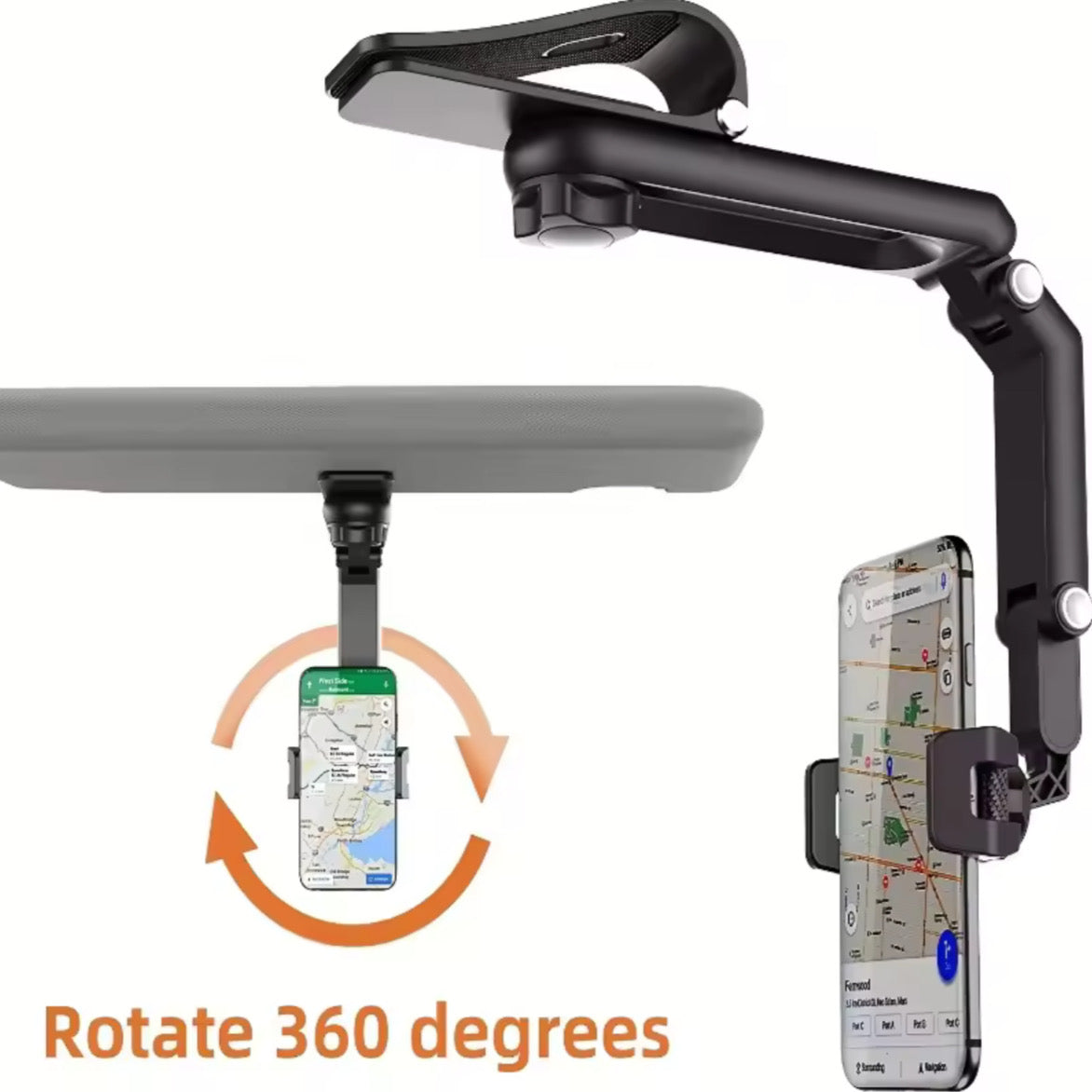 Multi-Functional Car Phone Holder — Sun Visor Mount for Direct-View GPS Navigation