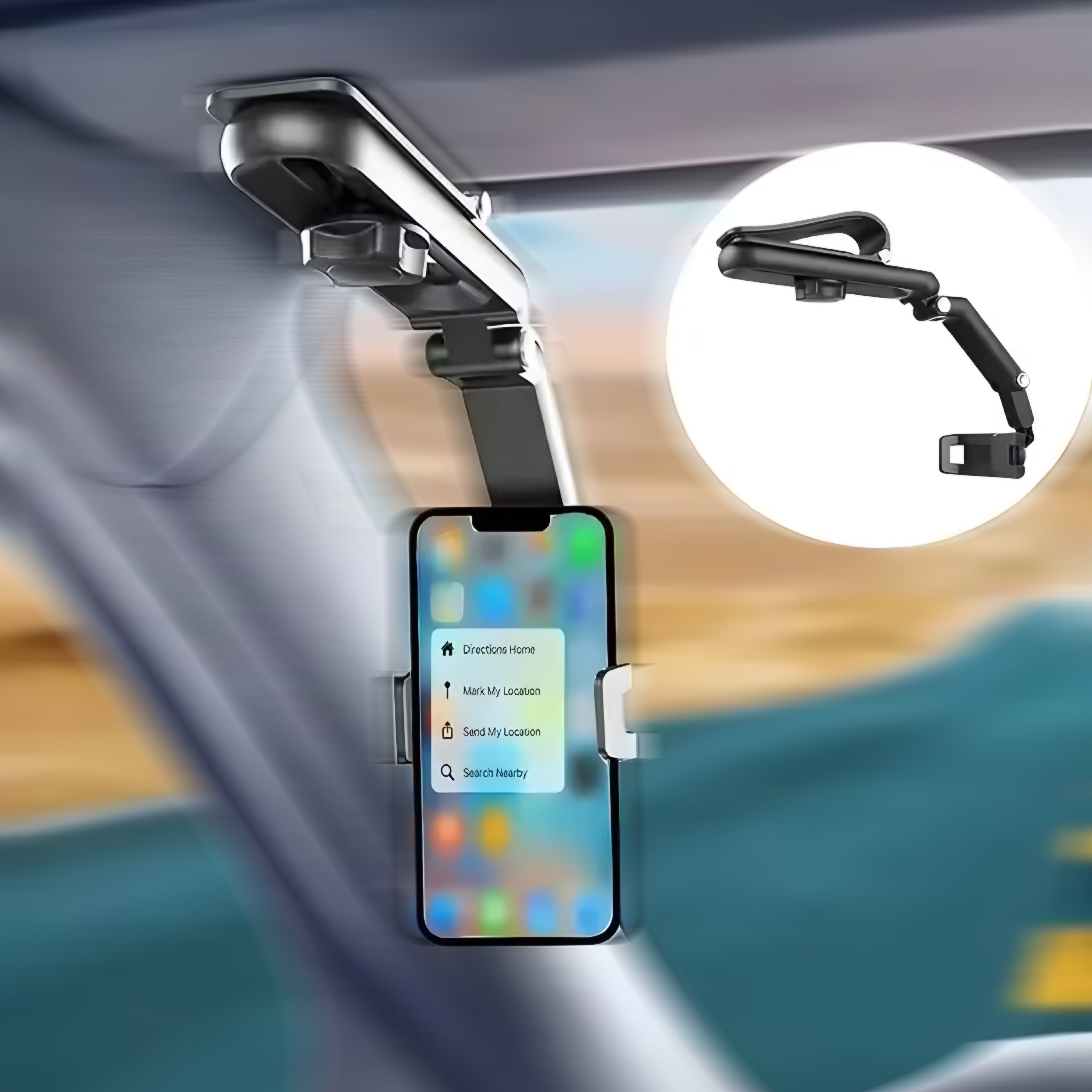 Multi-Functional Car Phone Holder — Sun Visor Mount for Direct-View GPS Navigation