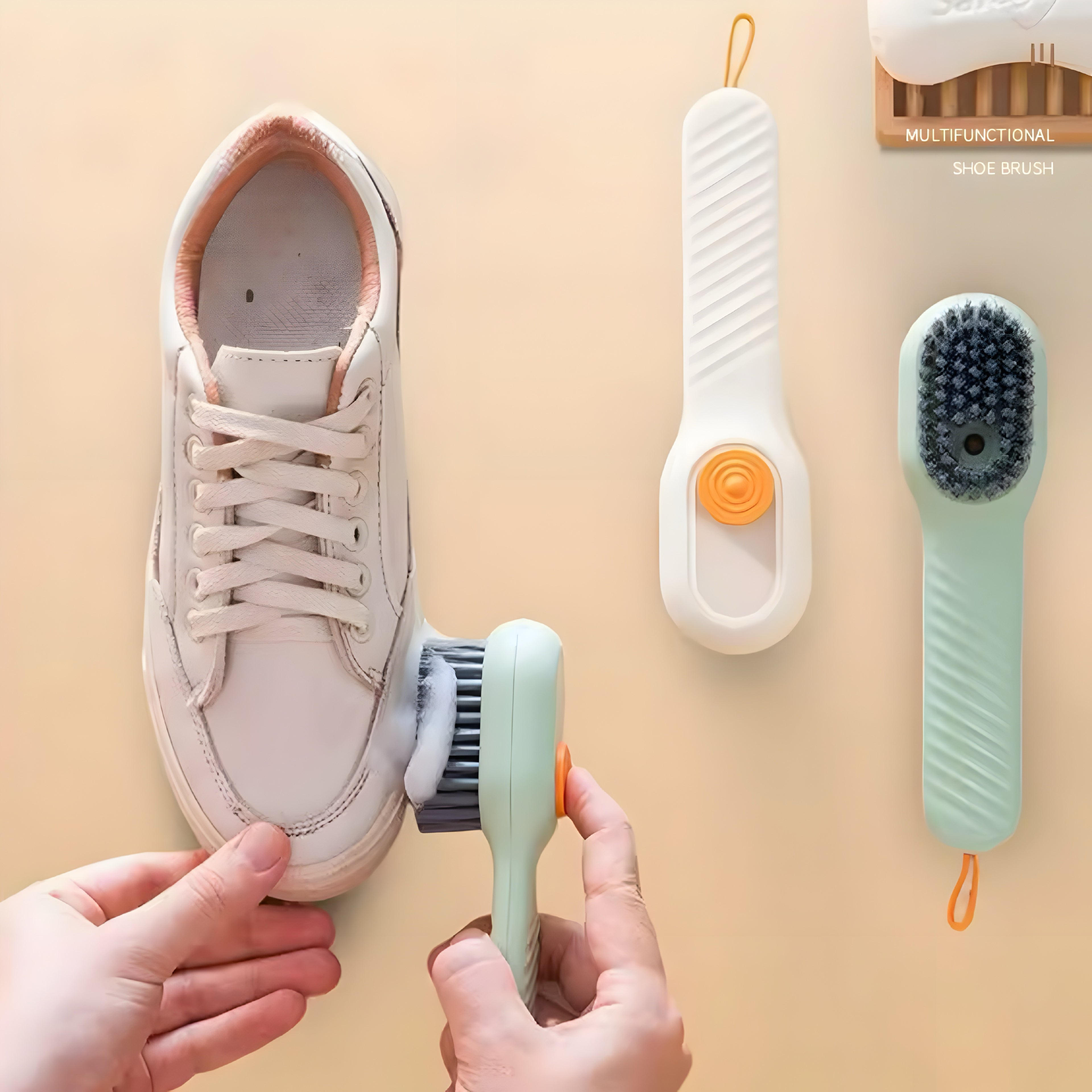 Multifunctional Shoe Cleaning Brush with Built-in Soap Dispenser