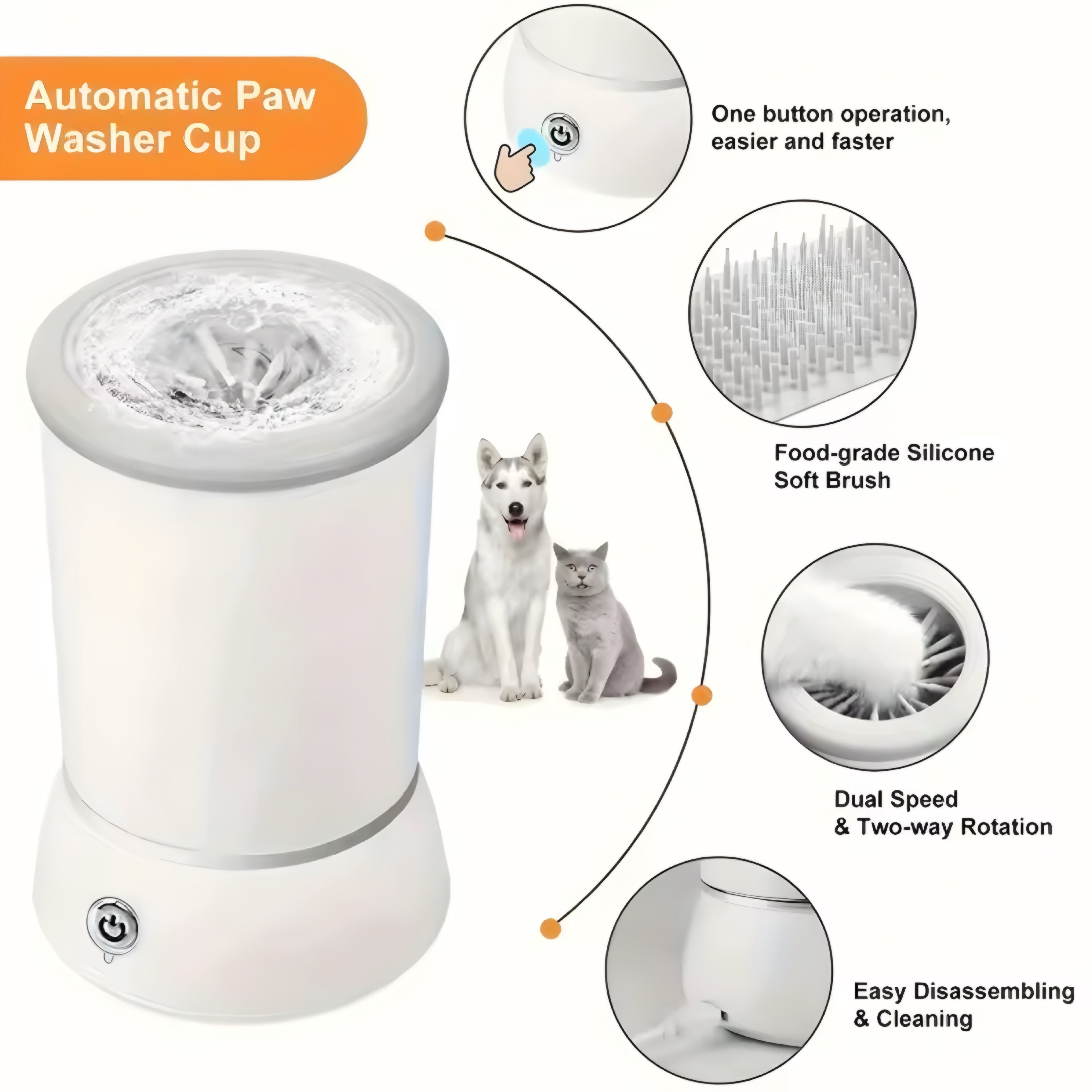 Electrical Pet Paw Washer — Automatic Paw Cleaning Cup for Dogs & Cats