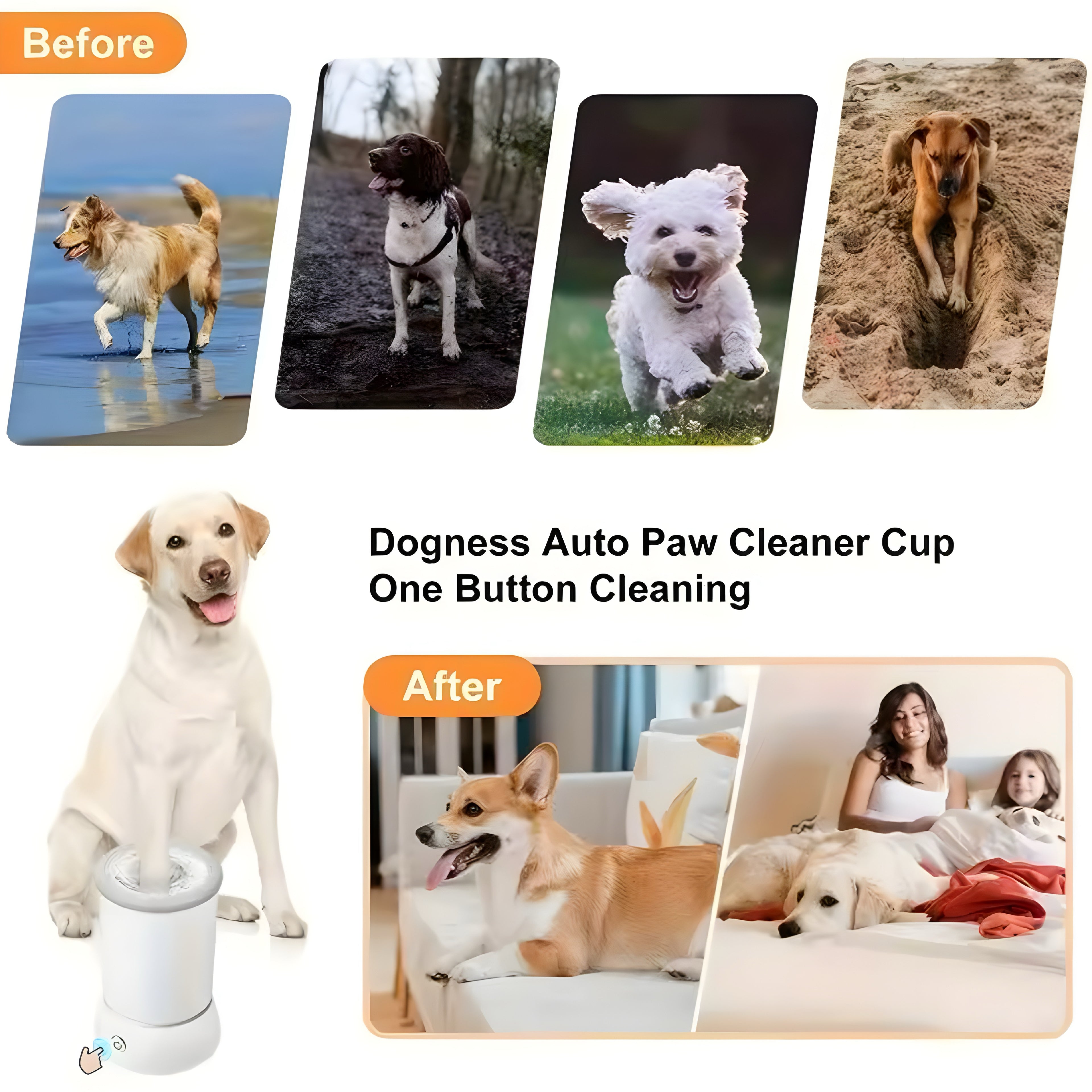 Electrical Pet Paw Washer — Automatic Paw Cleaning Cup for Dogs & Cats