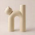 U-Shape Cartoon Cat Vase — Cute Ceramic Decor for a Modern, Cozy Home