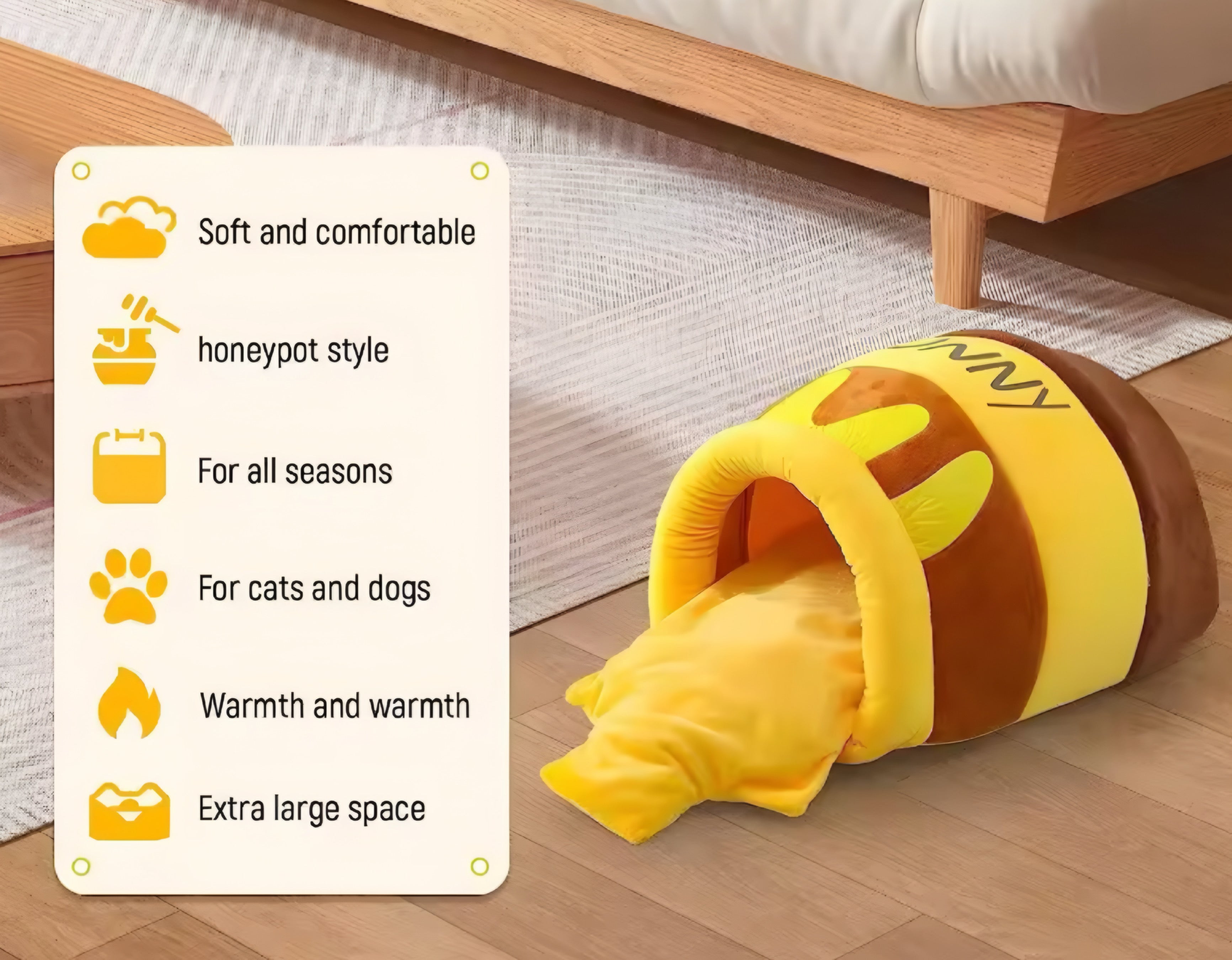 Honey Jar Cat Bed — Cozy, Cute & Irresistible