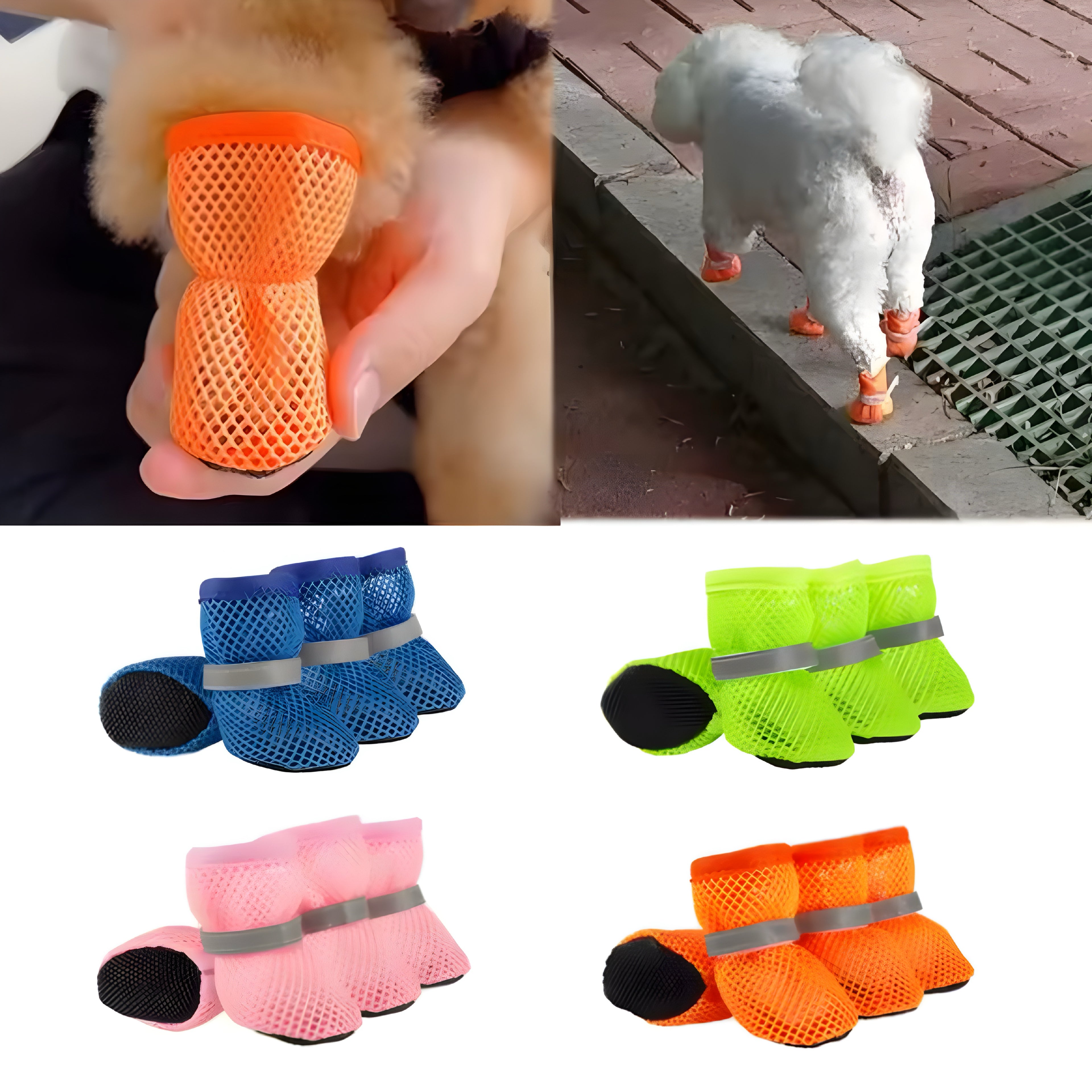 Fashion Breathable Dog Mesh Shoes — Lightweight, Non-Slip & Paw-Protective