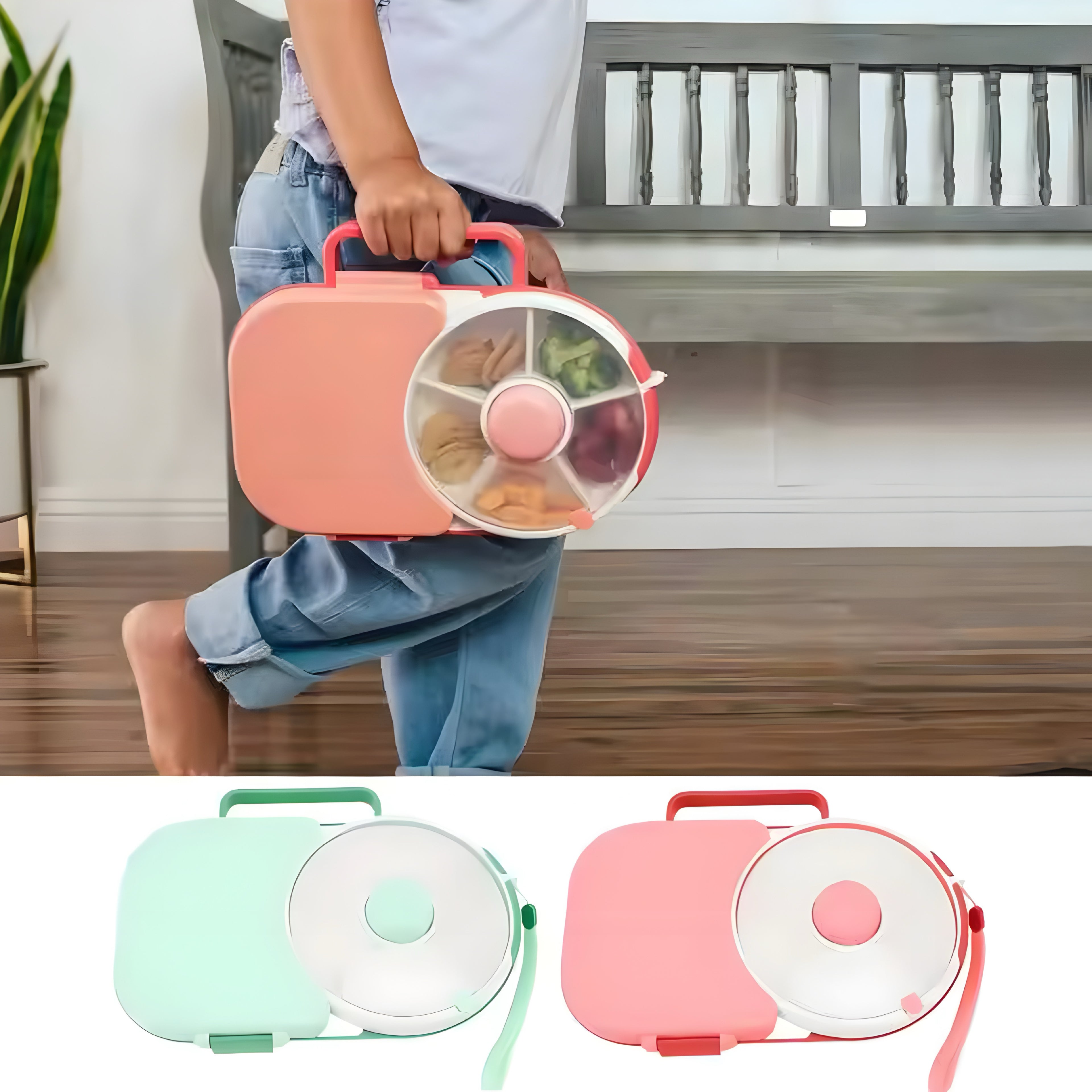 Kids Rotating Lunch Box with Snack Spinner — Fun, Interactive & Leak-Proof