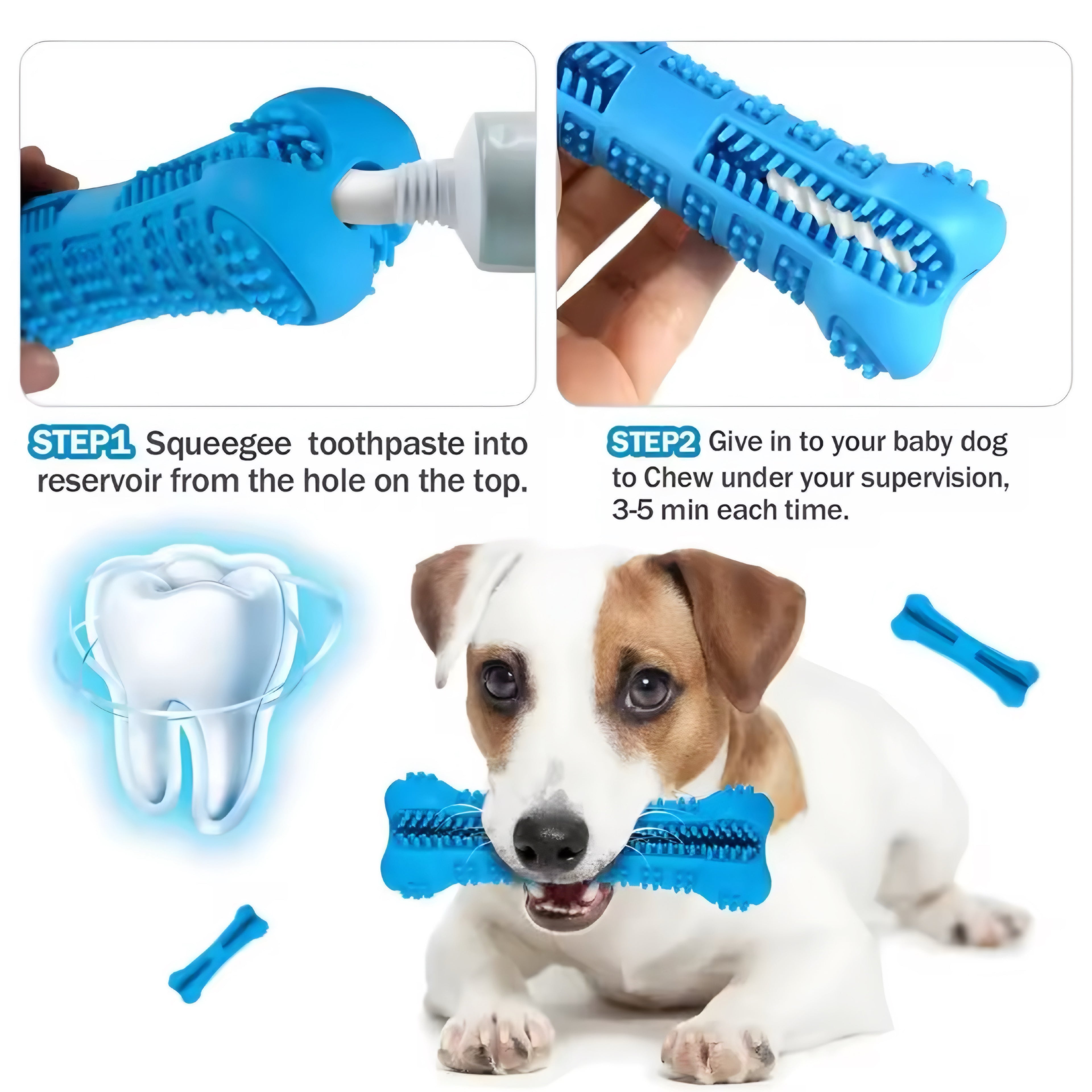 360° Soft Rubber Dog Toothbrush & Chew Toy — Fun Dental Care for a Healthy Smile